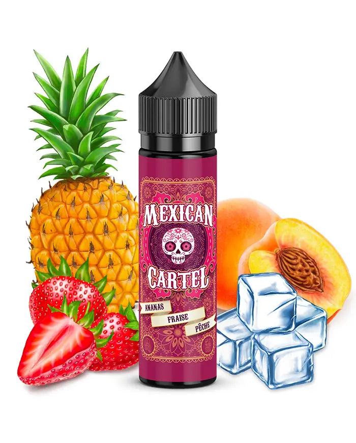 E-liquide ANANAS FRAISE PCHE 50ml - MEXICAN CARTEL - VAP'POP E-liquide ANANAS FRAISE PCHE 50ml - MEXICAN CARTEL - VAP'POP