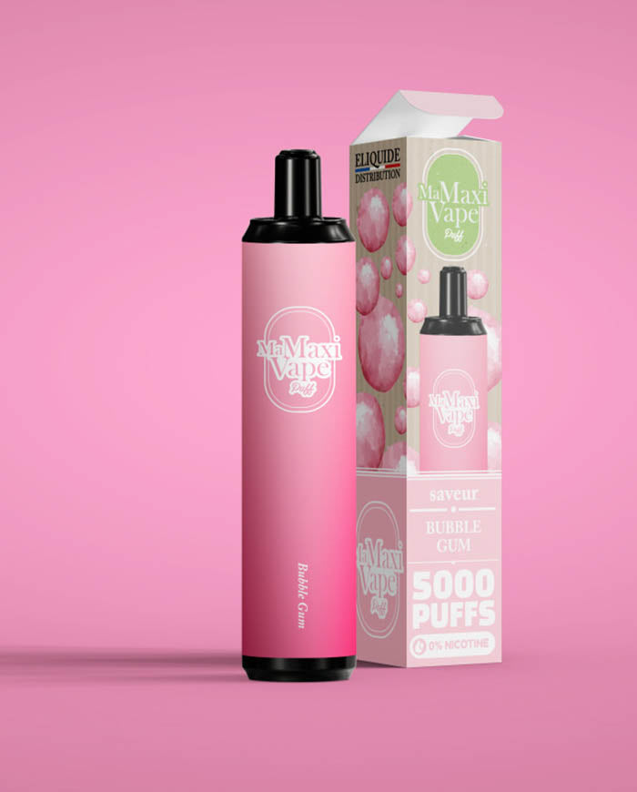 BUBBLE GUM - 5000 PUFFS - MA MAXI VAPE - VAP'POP BUBBLE GUM - 5000 PUFFS - MA MAXI VAPE - VAP'POP