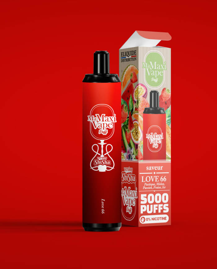 LOVE 66 - SHISHA - 5000 PUFFS - MA MAXI VAPE - VAP'POP LOVE 66 - SHISHA - 5000 PUFFS - MA MAXI VAPE - VAP'POP