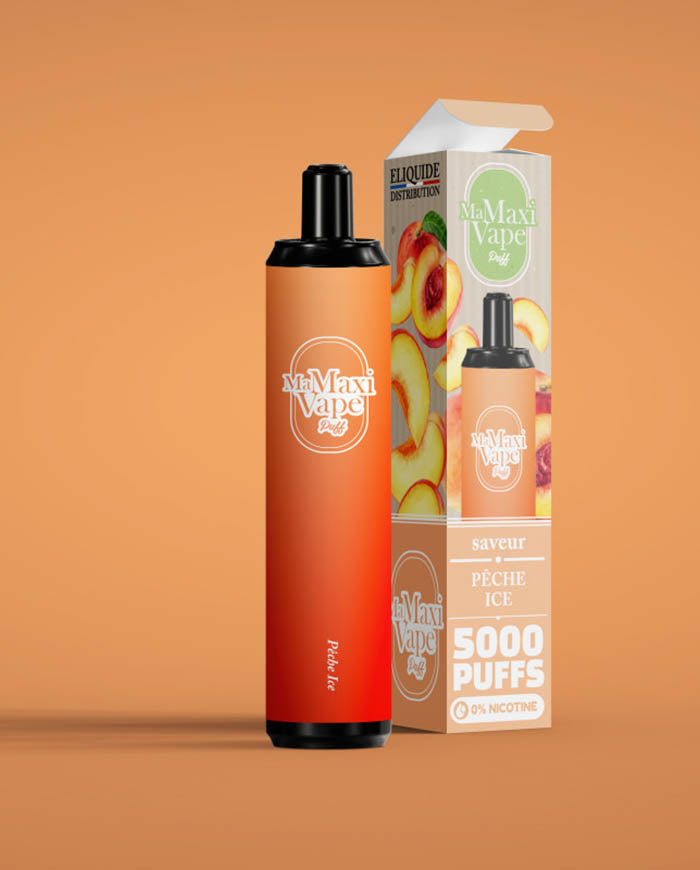 PECHE ICE - 5000 PUFFS - MA MAXI VAPE - VAP'POP PECHE ICE - 5000 PUFFS - MA MAXI VAPE - VAP'POP